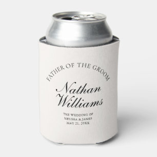 Father Groom Classic Typography Wedding Can Cooler