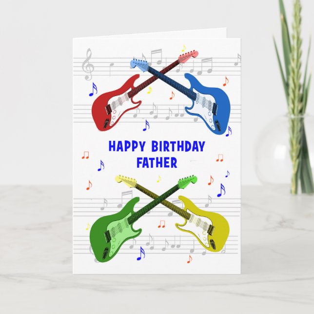 Father Guitars Birthday Card (Front)
