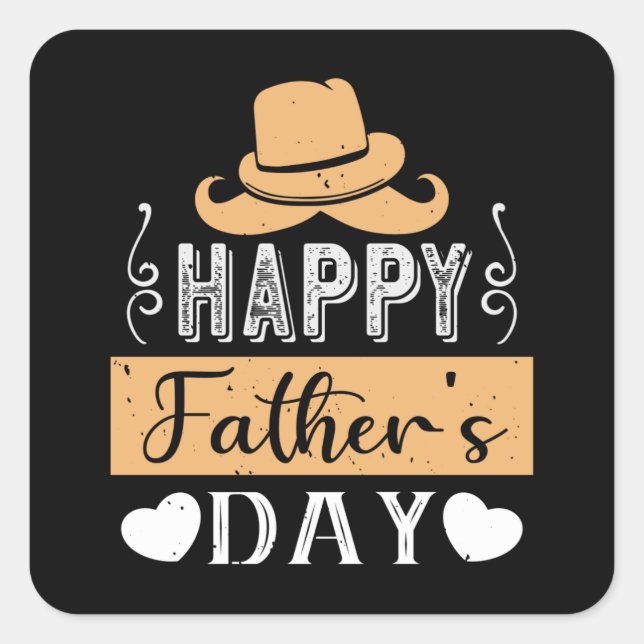 Father - Happy Father's Day Square Sticker (Front)