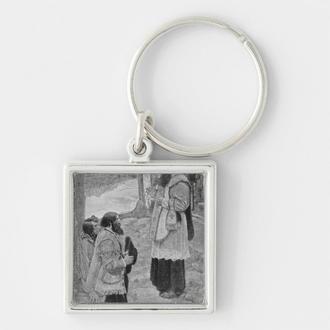 Father Hennepin Celebrating Mass Key Ring (Front)