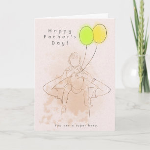 Father holding a child Father's Day card 2