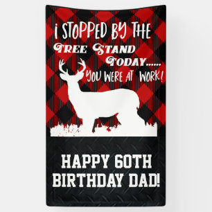 Father Hunting Birthday Dad Deer Hunting Sports Banner