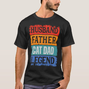 Father Husband CAT DAD Legend Proud Dad Retro Pap T-Shirt