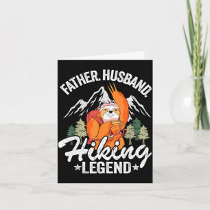 Father husband hiking legend sloth hiker retro card