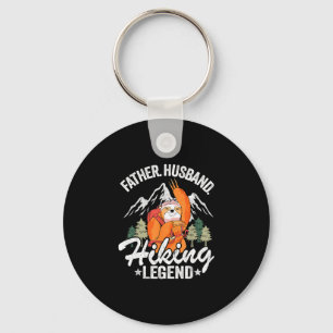 Father husband hiking legend sloth hiker retro key ring