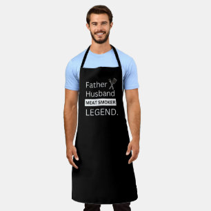 Father Husband Meat Smoker Legend Black Apron