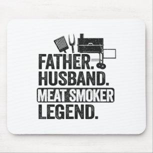 Father Husbynd Meat Smoker Legend Grilling Dad Mea Mouse Mat