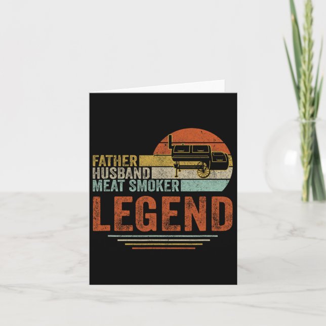 Father Husnd Meat Smoker Legend Grilling Dad Meat  Card (Front)