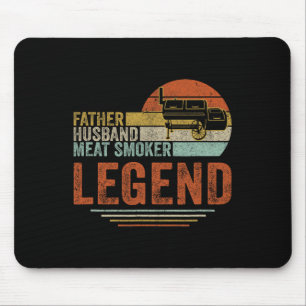 Father Husnd Meat Smoker Legend Grilling Dad Meat  Mouse Mat