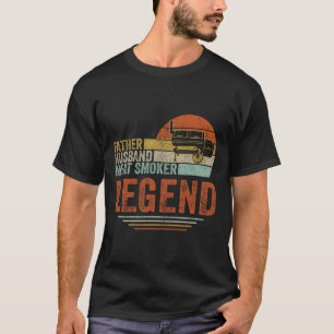 Father Husnd Meat Smoker Legend Grilling Dad Meat T-Shirt