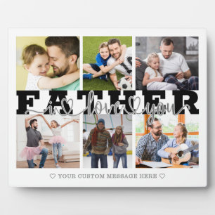 FATHER I Love You 6 Photo Collage Black Grey 8x10 Plaque