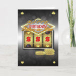 Father-in-Law Birthday Greeting Card With Slots<br><div class="desc">Great For those who love a flutter weather it's on the slot machines (fruit machines / one arm bandit) or just that stylish casino look</div>