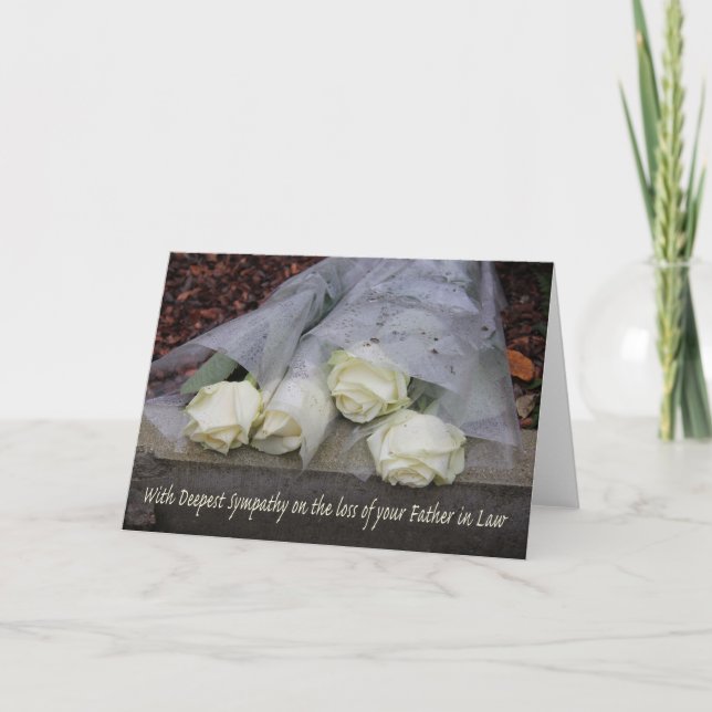 Father in Law loss Rose sympathy Card (Front)
