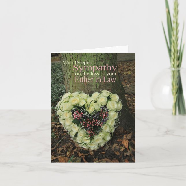 Father in Law loss Rose sympathy Card (Front)