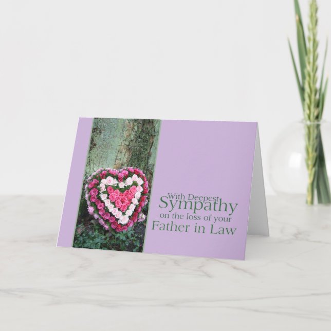Father in Law loss Rose sympathy Card (Front)