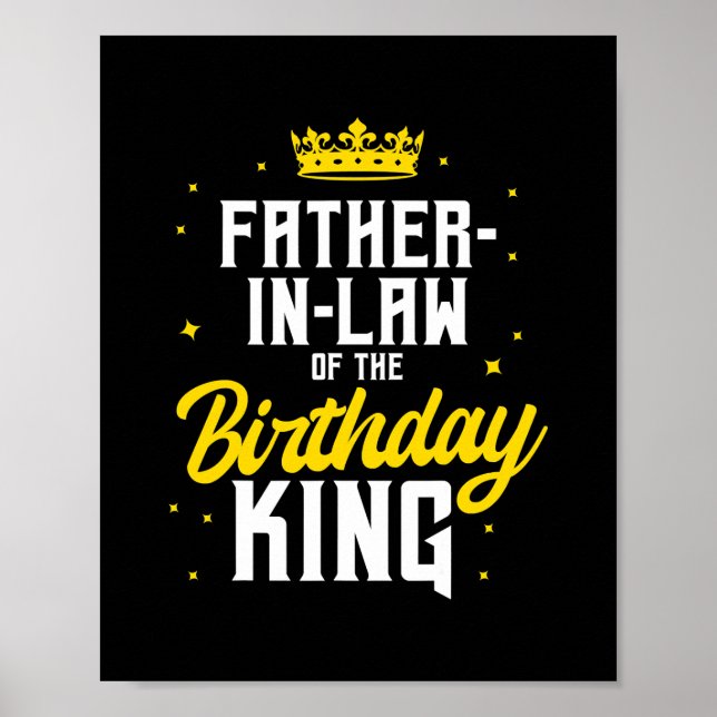 Father In Law of the Birthday King Party Crown Poster (Front)