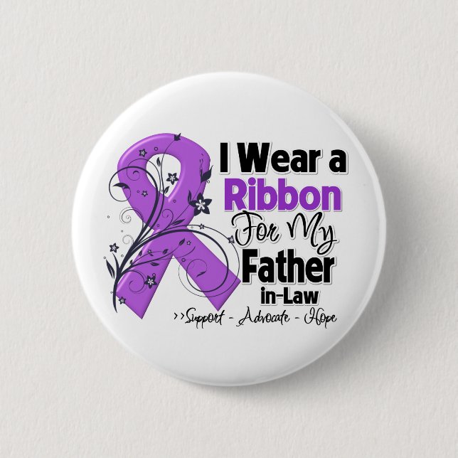 Father-in-Law - Pancreatic Cancer Ribbon 6 Cm Round Badge (Front)
