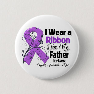 Father-in-Law - Pancreatic Cancer Ribbon 6 Cm Round Badge