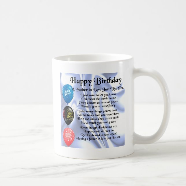 Father in Law Poem - Happy Birthday Coffee Mug (Right)