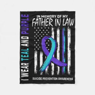 Father In Law Suicide Awareness Prevention America Fleece Blanket