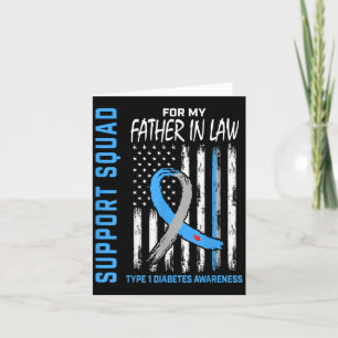 Father In Law Type 1 Diabetes Shirt Flag Support S Card
