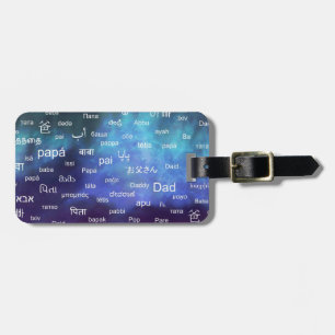 Father in many different world languages - Blue Luggage Tag