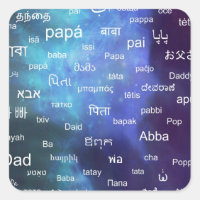 Father in many different world languages - Blue