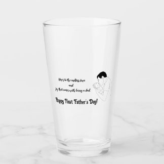 Father Kissing Baby, Happy First Fathers Day,  Glass