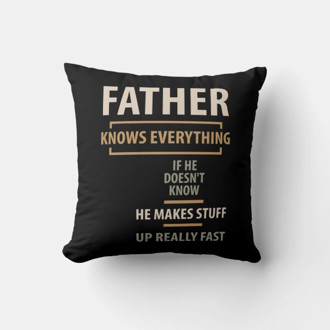 Father Knows Everything - Father and Grandpa Gifts Cushion (Front)