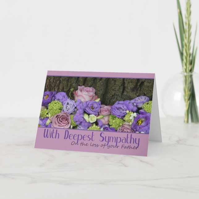 Father loss Rose sympathy Card (Front)