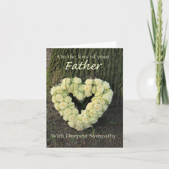 Father loss Rose sympathy Card (Front)