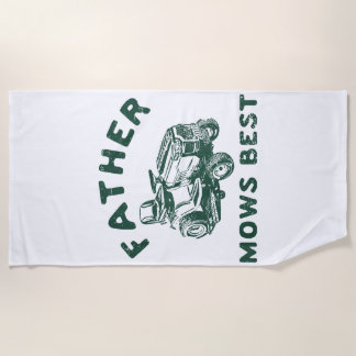 Father mows best beach towel