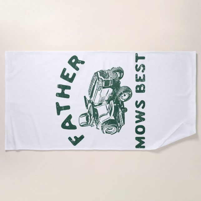 Father mows best beach towel (Front)