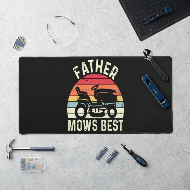 Father Mows Best Desk Mat (Workstation)