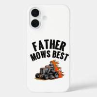 Father Mows Best Funny Dad Fire Flame Lawn Mowing
