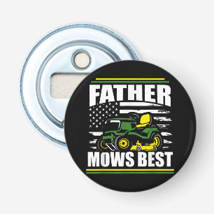 Father Mows Best Funny Lawn Mower American Flag Fa Bottle Opener