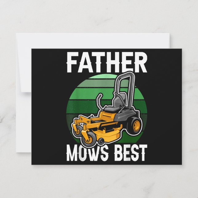 Father Mows Best Funny Riding Mower Retro Mowing D (Front)