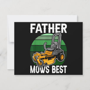 Father Mows Best Funny Riding Mower Retro Mowing D Invitation