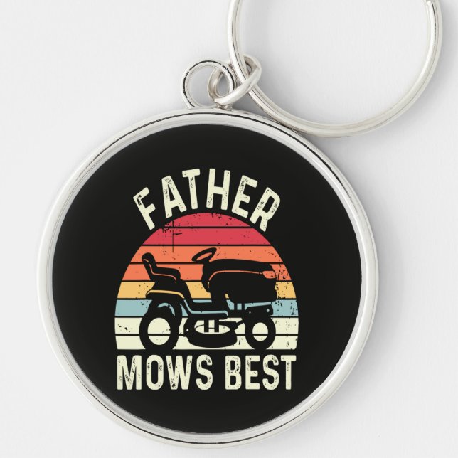 Father Mows Best Key Ring (Front)