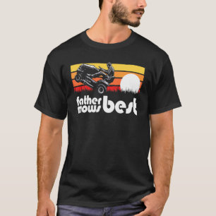 Father Mows Best Riding Lawn Mower Wheelie Vintag T-Shirt