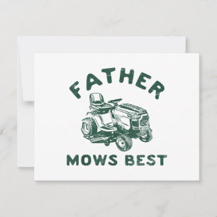Father mows best thank you card