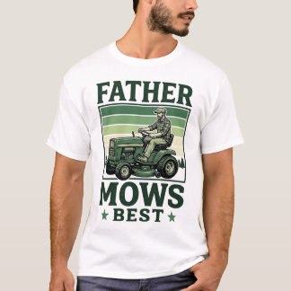 Father Mows Best Vintage Lawn Mower Shirt Design_1