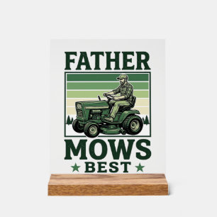 Father Mows Best Vintage Lawn Mower Shirt Design_1 Acrylic Sign