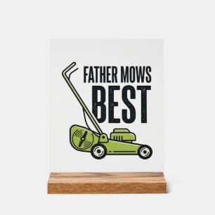 Father Mows Best Vintage Lawn Mower Shirt Design_1 Acrylic Sign