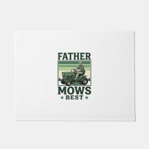 Father Mows Best Vintage Lawn Mower Shirt Design_1 Doormat