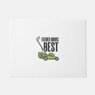 Father Mows Best Vintage Lawn Mower Shirt Design_1 Doormat