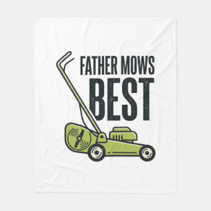 Father Mows Best Vintage Lawn Mower Shirt Design_1 Fleece Blanket