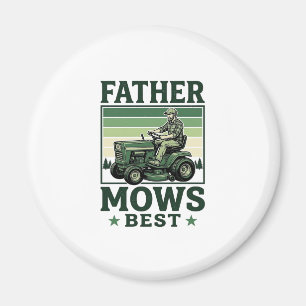 Father Mows Best Vintage Lawn Mower Shirt Design_1 Magnet