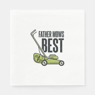 Father Mows Best Vintage Lawn Mower Shirt Design_1 Napkin