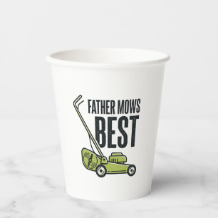 Father Mows Best Vintage Lawn Mower Shirt Design_1 Paper Cups